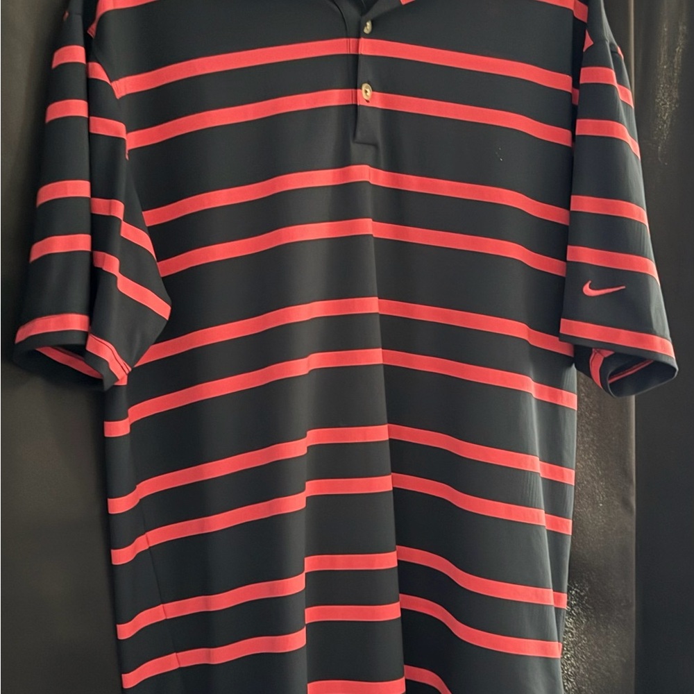 Nike Men’s Black Polo with Red Stripes